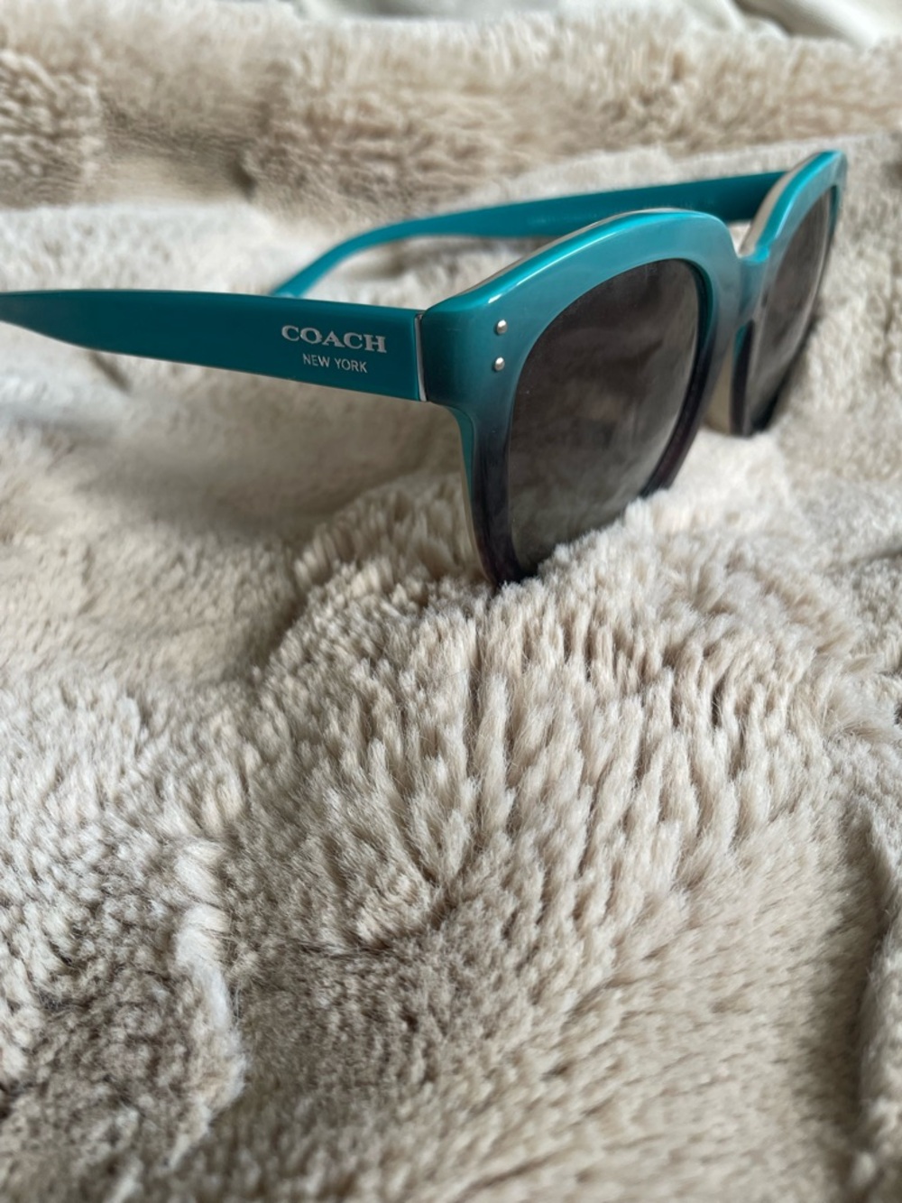 Coach Turquoise and Black Gradient Sunglasses